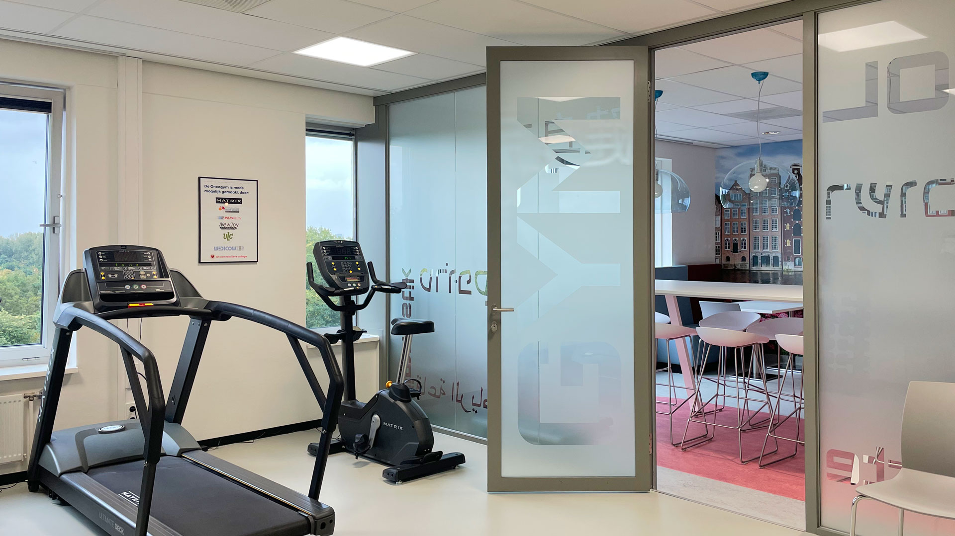 Sportapparatuur in de Onco Gym