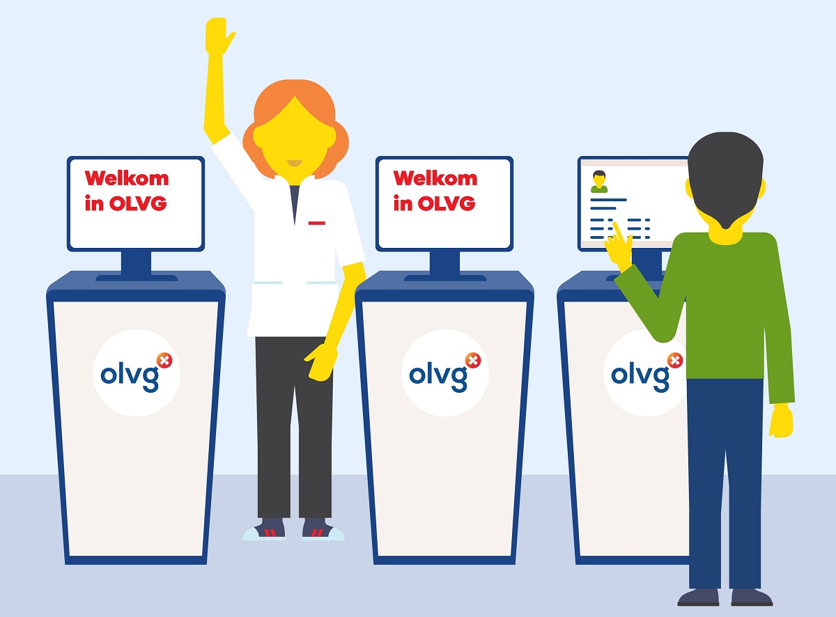 Illustratie van een OLVG incheckpaal