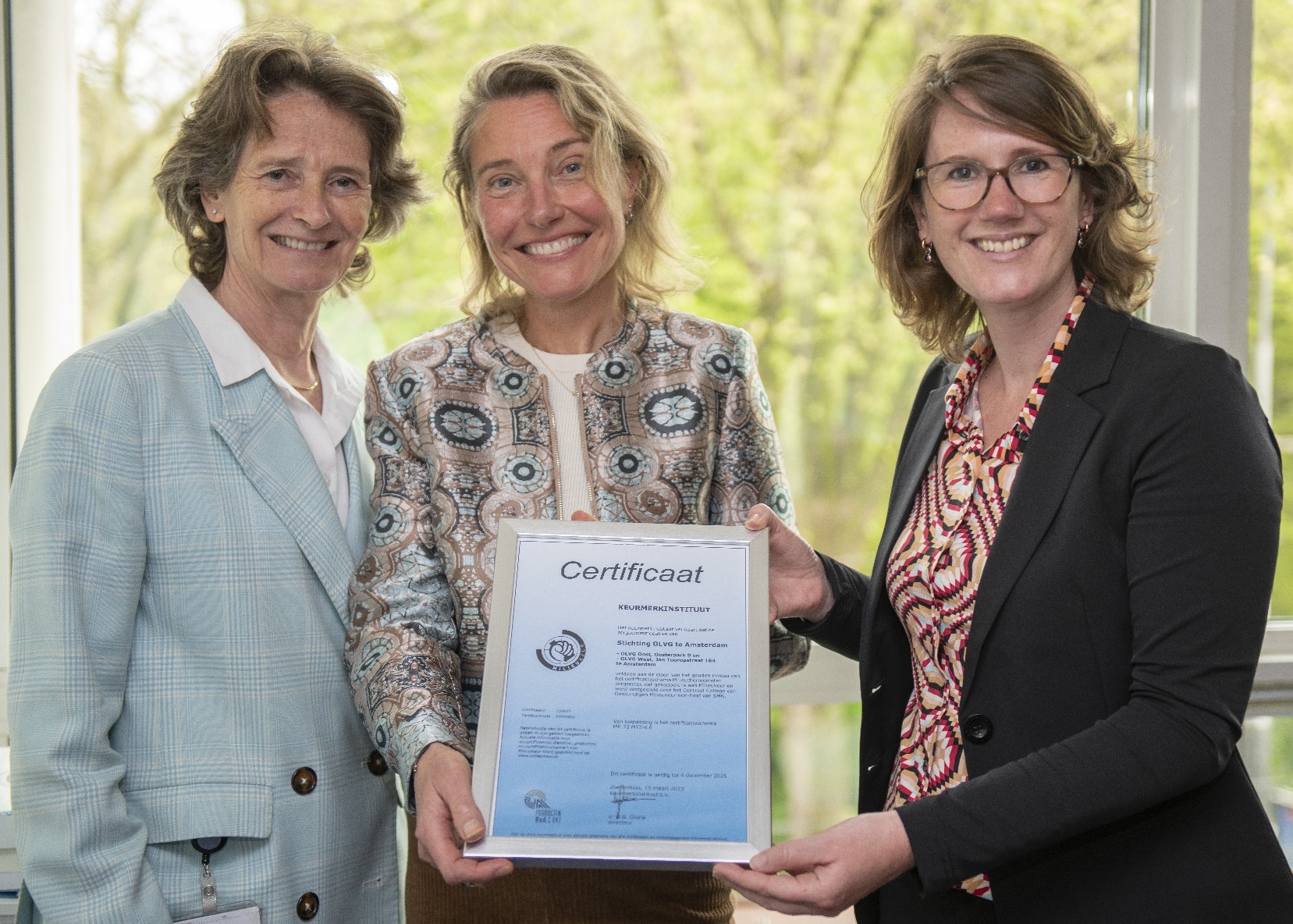 In ontvangstname van het Milieukeur certificaat