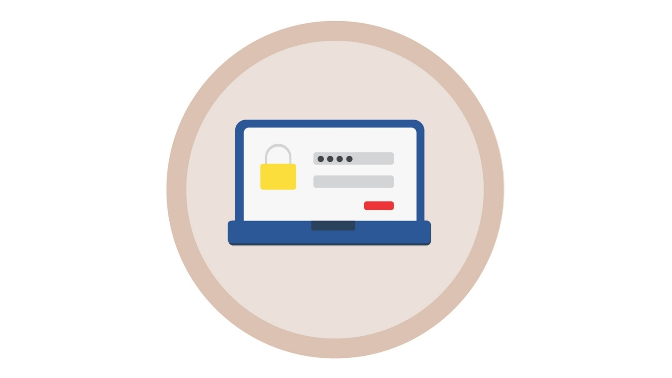 Laptop met slot om hack uit te beelden